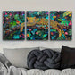 3pcs The Leopard on the Branch Metal Print Ready to Hang Art