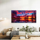 Fiery Sunset Reflection Scene Wall Art Canvas Office Home Room Framed 120x60cm