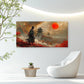 Epic Samurai Red Sun Wall Art Canvas Office Home Room Framed 120x60cm