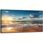 Beach Sunset Ocean Coastal White Clouds Wall Art canvas office home room framed 80x45cm