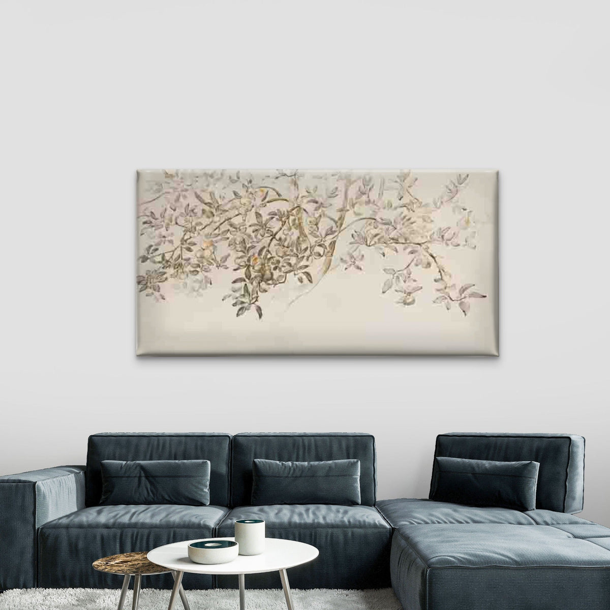 Branches with Flowers and Fruit Wall Art Canvas Office Home Room Framed 120x60cm