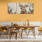 3pcs Winter Scene & Scarf Design Classic Deer Metal Print Ready to Hang Art