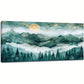 Abstract Forest Pine Trees & Golden Sun Wall Art canvas office home room framed 120x60cm