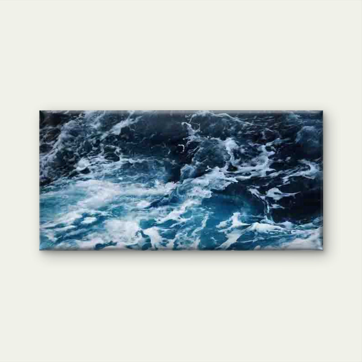 Wave And Sea Foam Pattern Wall Art Canvas Office Home Room Framed 80x45cm