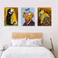 3pcs  Vintage Animal Print, Funny Cat Hugging, Abstract Metal Print Ready to Hang Art