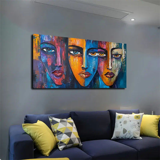 3pcs Three Women's Faces   Wall Art Set Canvas Framed 40x60cm - High Quality Print 100% Australian Made Wall Canvas Ready to Hang