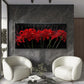 Featuring Red Blooms Wall Art Canvas Office Home Room Framed 120x60cm