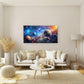 Depiction of Planets in Space Wall Art Canvas Office Home Room Framed 120x60cm