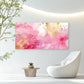 Golden Speckles On Pink Wall Art Canvas Office Home Room Framed 120x60cm