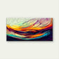 Rainbow Color Wave Pattern Wall Art Canvas Office Home Room Framed 80x45cm
