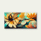Abstract Flowers Floating Frame Wall Art Canvas Office Home Room Framed 80x45cm