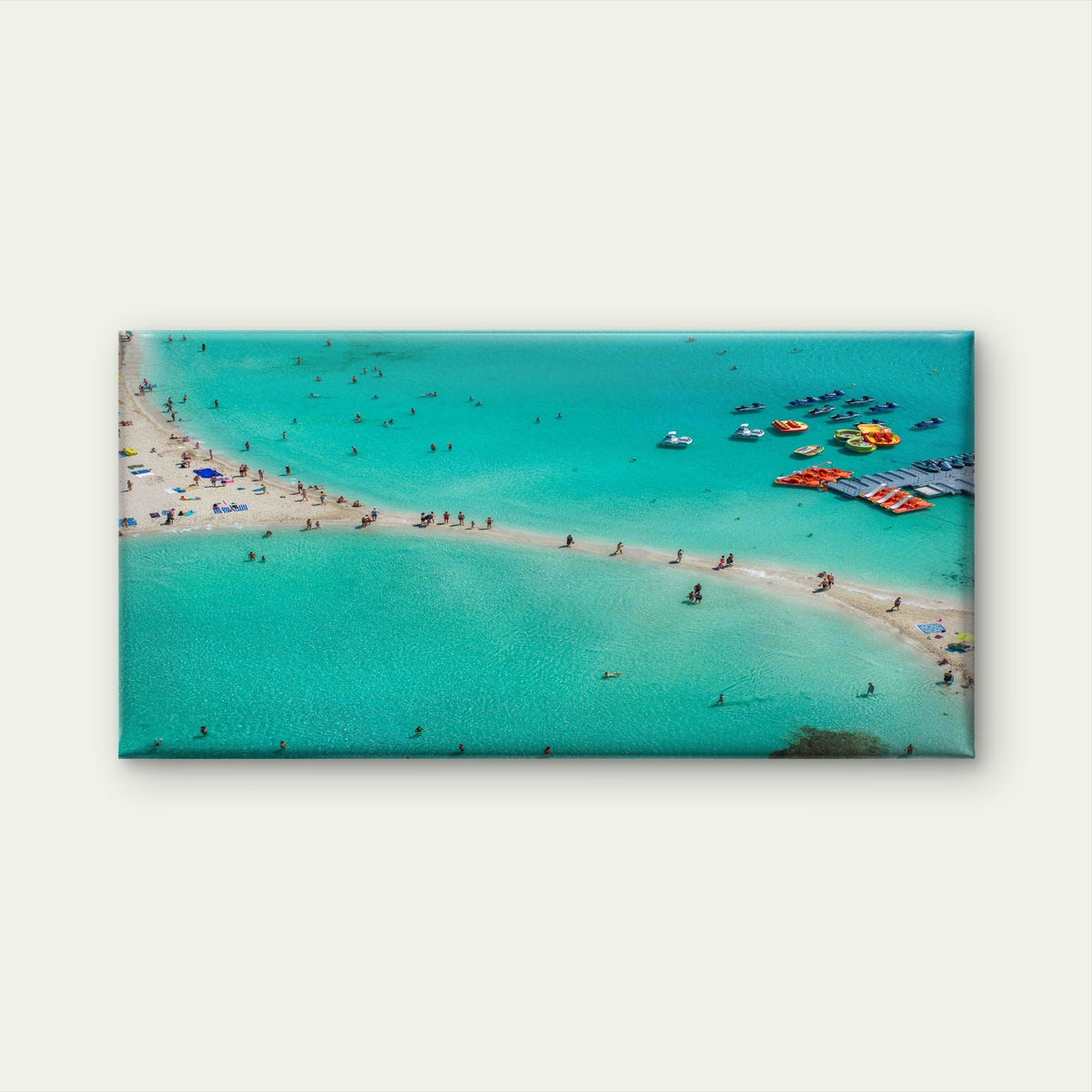 Aerial View of Ayia Napa Beach Wall Art Canvas Office Home Room Framed 80x45cm