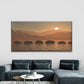 Stones in Ocean Against Sunset Wall Art Canvas Office Home Room Framed 120x60cm