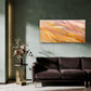 Peach Metallic Satin Ripple Wall Art Canvas Office Home Room Framed 120x60cm
