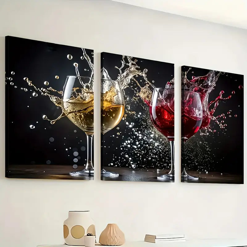 3pcs  Cheers Bar Bartending Art Scene Wall Art Set Canvas Framed 40x60cm - High Quality Print 100% Australian Made Wall Canvas Ready to Hang