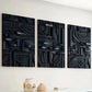 3pcs Dark Style Modern Fashion Abstract Art Geometric lines Wall Art Set Canvas Framed 40x60cm - High Quality Print 100% Australian Made Wall Canvas Ready to Hang