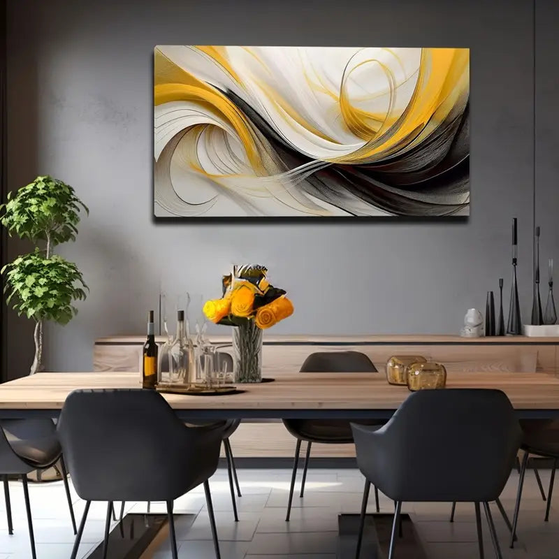 Abstract Swirl Design Wall Art Canvas Office Home Room Framed 120x60cm