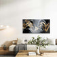 Abstract Golden & Black Wall Art Canvas Office Home Room Framed 120x60cm