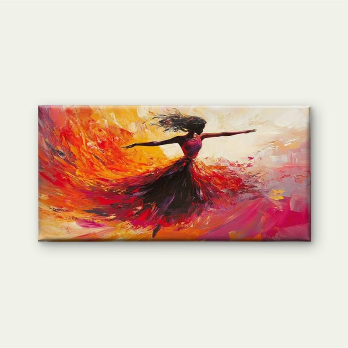 Abstract Swirl Art Dancer Wall Art Canvas Office Home Room Framed 80x45cm