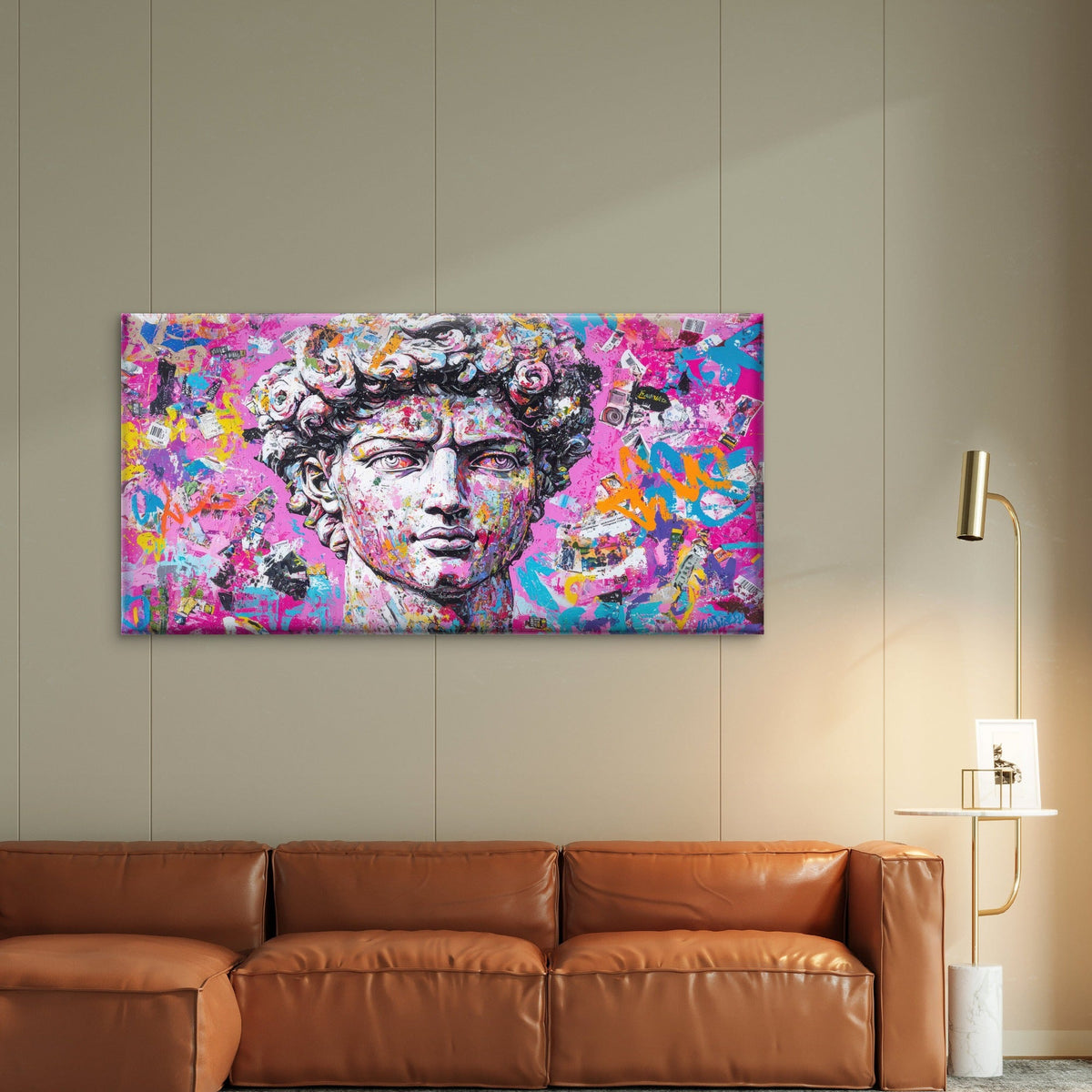 Classic Greek Sculpture Wall Art Canvas Office Home Room Framed 80x45cm