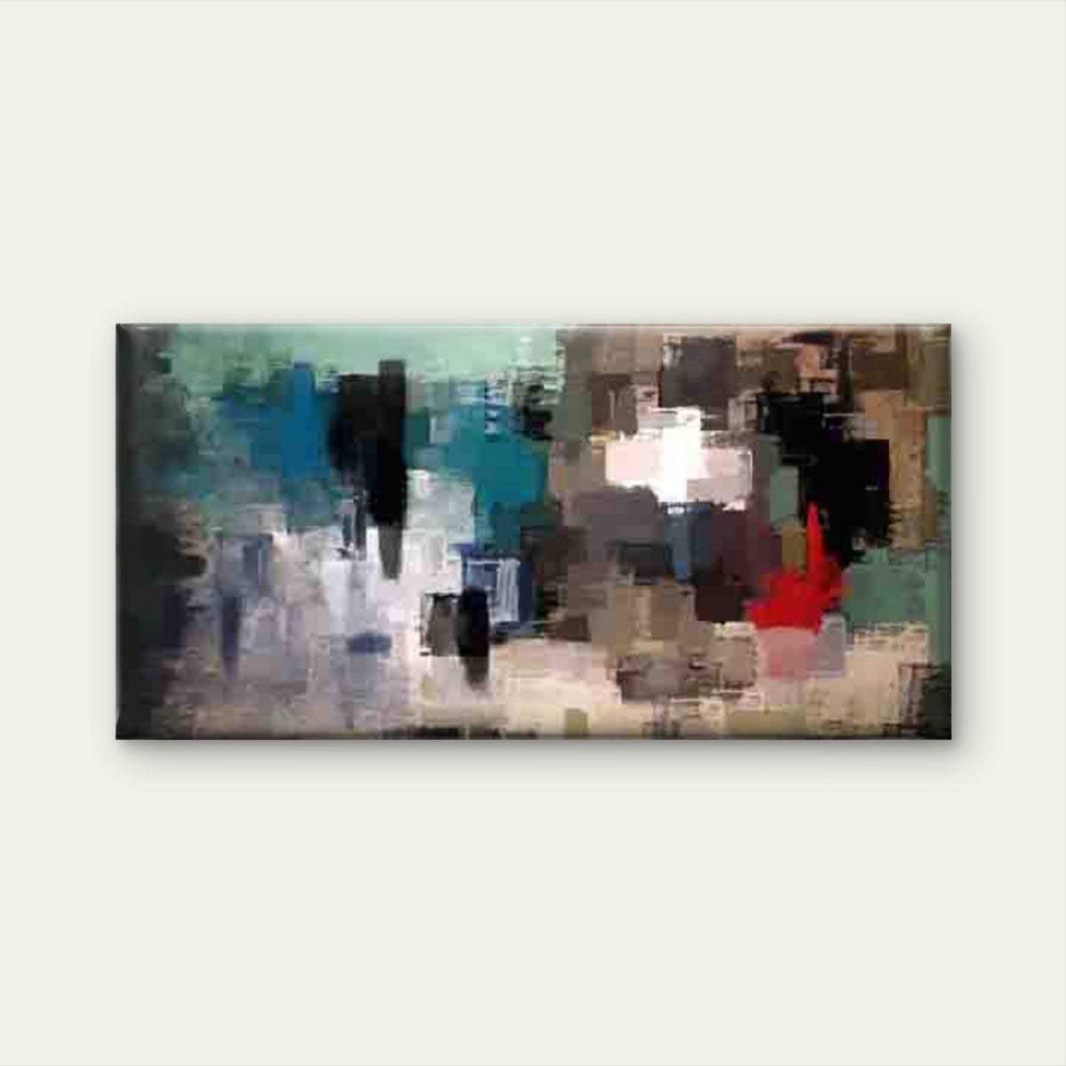 Abstract Design of Geometric Wall Art Canvas Office Home Room Framed 80x45cm