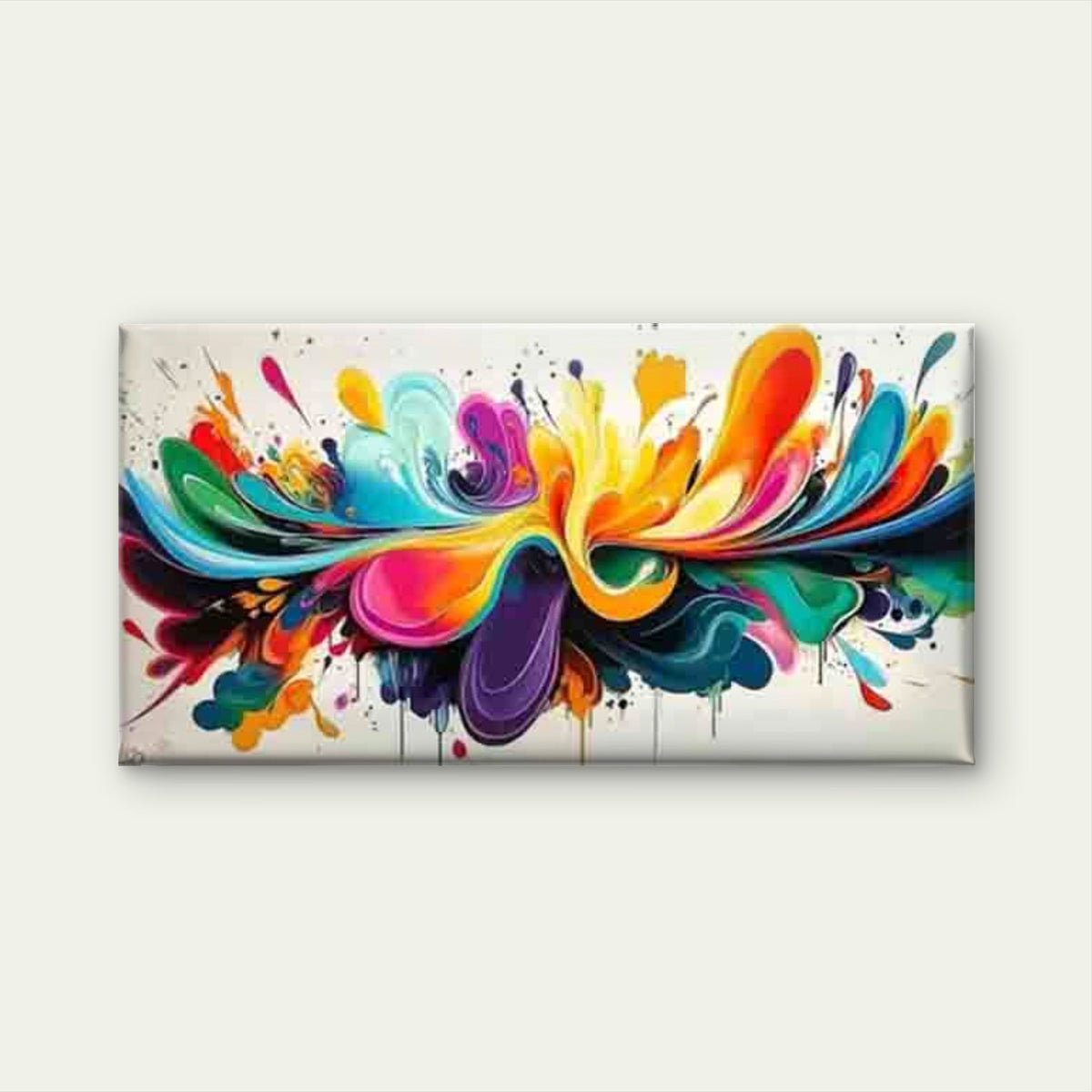 Colorful Abstract Art Painting Wall Art Canvas Office Home Room Framed 80x45cm