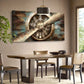 Aircraft Propeller Retro Fighter Aviation Military Wall Art canvas office home room framed 120x60cm