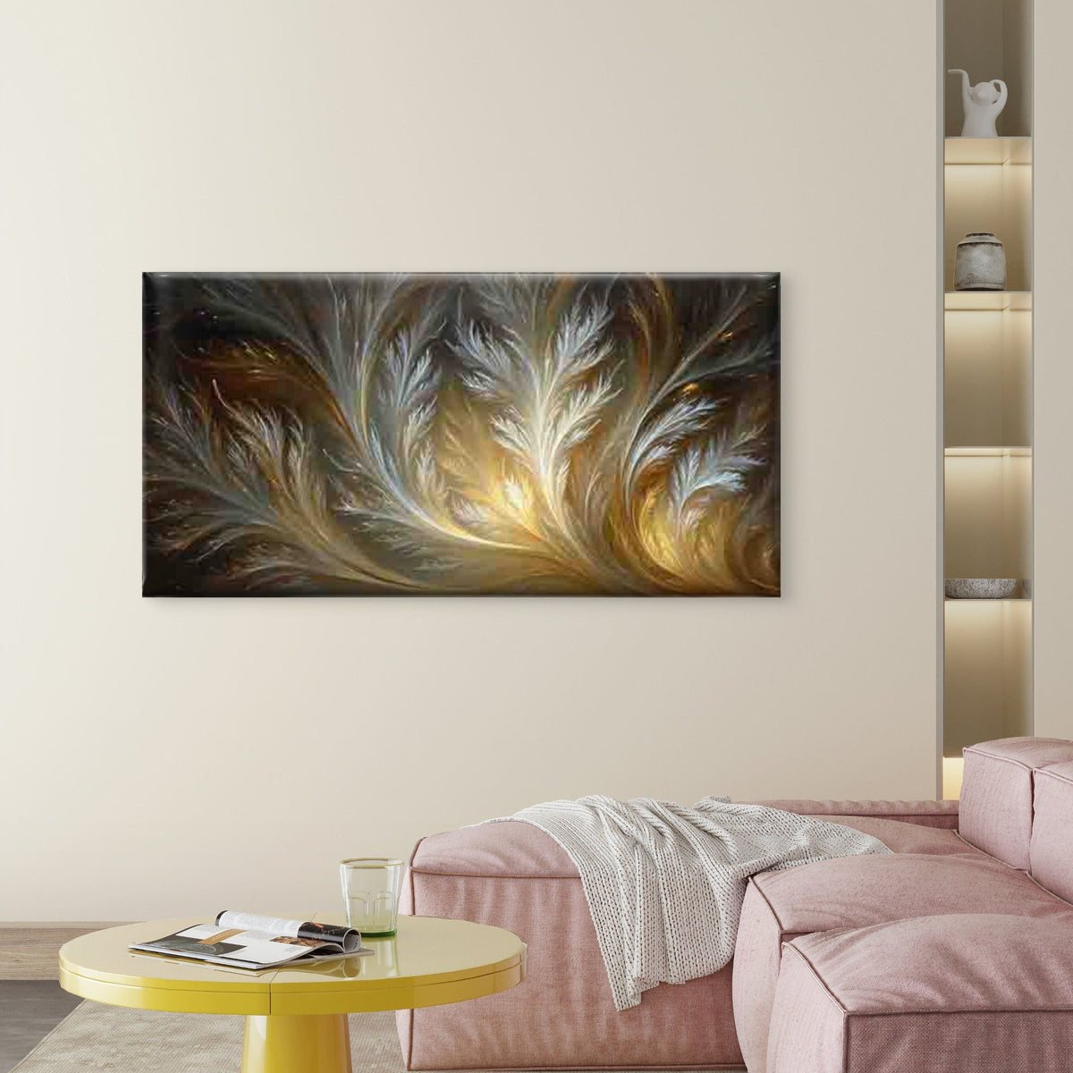Modern Abstract Fractal Wall Art Canvas Office Home Room Framed 120x60cm