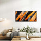 Textured Orange Acrylic Paint Wall Art Canvas Office Home Room Framed 120x60cm