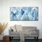 Classic Blue Butterfly Wall Art Canvas Office Home Room Framed 120x60cm