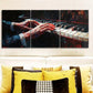 3pcs Piano Hand Close-Up Painting Metal Print Ready to Hang Art