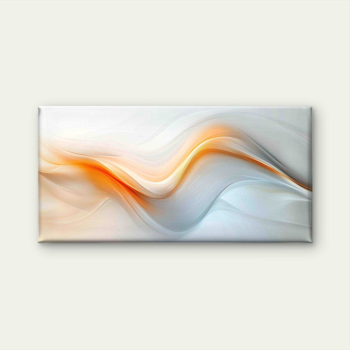 Fluid Orange Curves Soft Light Wall Art Canvas Office Home Room Framed 120x60cm
