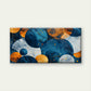 Abstract Patterns in Blue Wall Art Canvas Office Home Room Framed 80x45cm