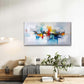 Colorful Abstract Brushstroke Wall Art Canvas Office Home Room Framed 80x45cm