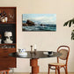 Vintage Ocean Blue Nature Scenic Waves Wall Art canvas office home room framed 120x60cm