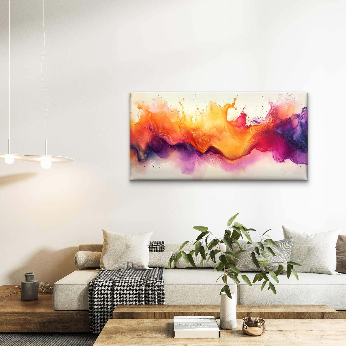 Abstract Swirling Watercolor Wall Art Canvas Office Home Room Framed 120x60cm