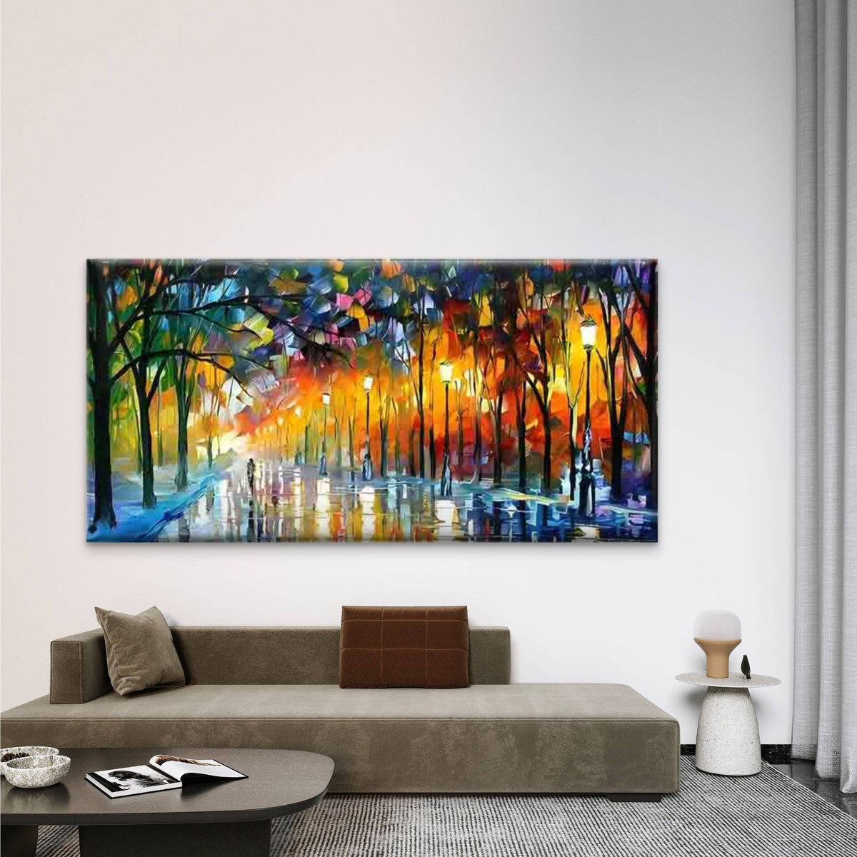 Colorful Autumn Park Wall Art Canvas Office Home Room Framed 120x60cm