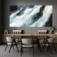 Abstract with Teal Blue & Golden Accents Wall Art wall canvas office home room framed 120x60cm