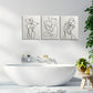 3pcs Abstract Black & White Minimalist Line Art Metal Print Ready to Hang Art