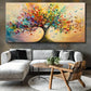 Modern Colourful Tree Birds Wall Art canvas office home room framed 120x60cm