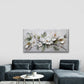 Abstract Design of White Flower Wall Art Canvas Office Home Room Framed 80x45cm