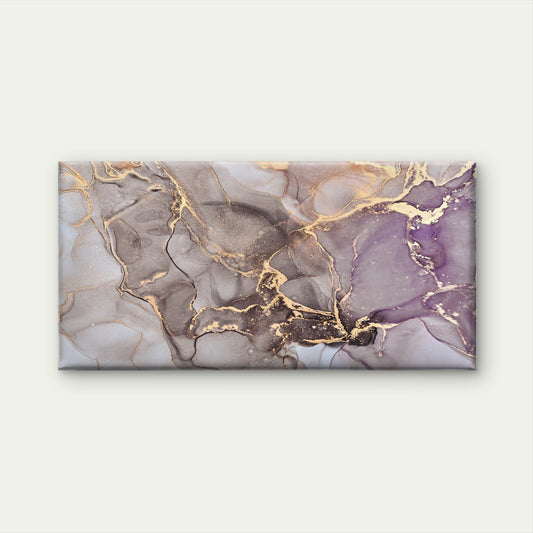 Abstract Lavender Brown Wave Wall Art Canvas Office Home Room Framed 80x45cm