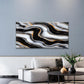 Marble Surface With Black Gold Wall Art Canvas Office Home Room Framed 120x60cm