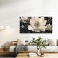 Black And White Floral Wall Art Canvas Office Home Room Framed 80x45cm