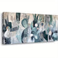 Abstract Plant Garden Green Teal Wall Art canvas office home room framed 120x60cm