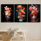 3pcs Abstract Botanical Floral Vase, Flowers Metal Print Ready to Hang Art