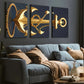 3pcs Modern Stylish Golden Anchor Art Shiny Wall Art Set Canvas Framed 40x60cm - High Quality Print 100% Australian Made Wall Canvas Ready to Hang