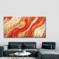 Red And Gold Glitter Liquid Wall Art Canvas Office Home Room Framed 120x60cm
