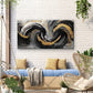 Abstract Black White Golden Wall Art Canvas Office Home Room Framed 120x60cm