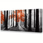 Red Tree Black & White Sunshine Foggy Forest Wall Art canvas office home room framed 120x60cm